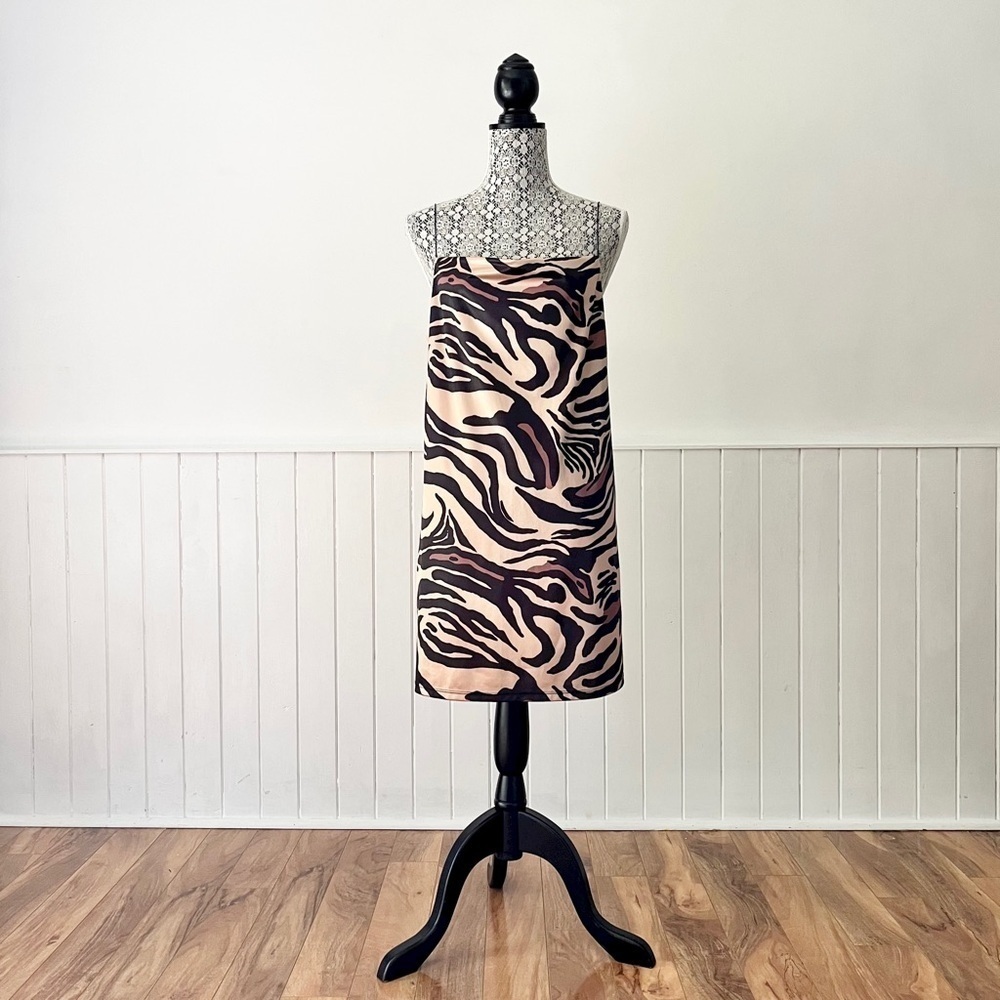 Zara Animal Print Slip Dress Size M - Picture 15 of 15